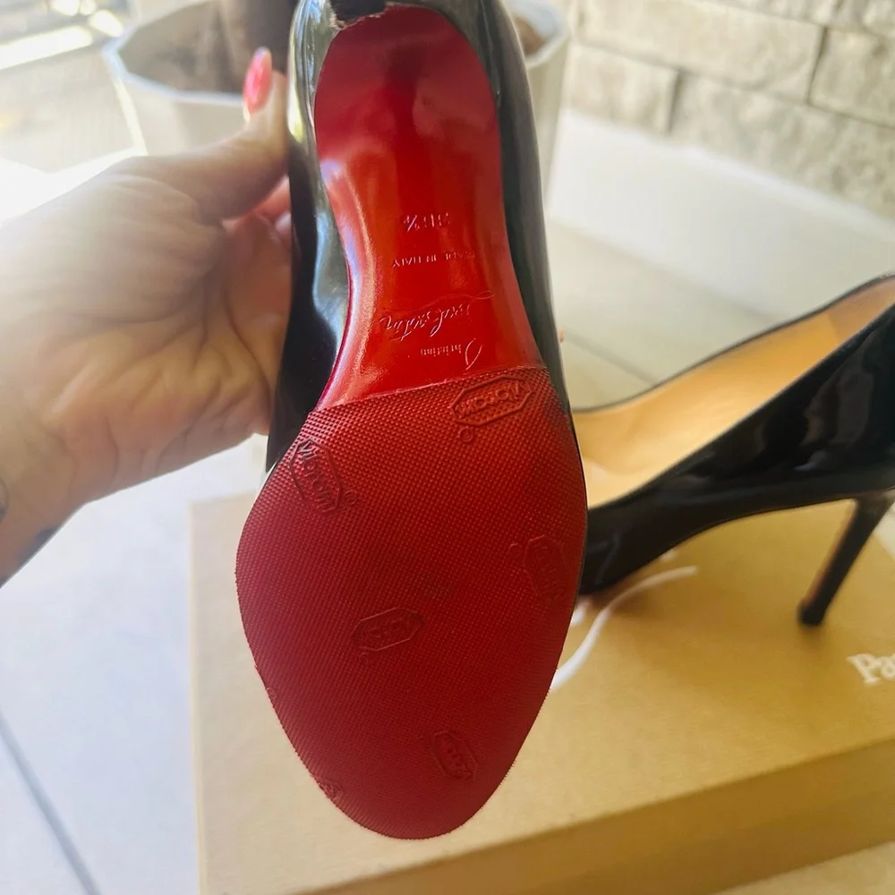 Christian Louboutin Simple Pump 100 Patent Calf Black size 36.5  US size 6 - Picture 12 of 16